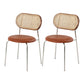 Open Back Side Chair Industrial Armless PU Leather Dining Chairs Red Brown 2 Piece Set Clearhalo 'Dining Chairs' 'Dining Tables & Seating' 'dining_chair' 'furn' 'furn_dining_chair' 'Furniture' 'Kitchen & Dining Furniture' 5829320