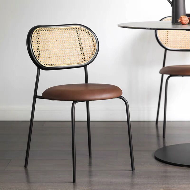 Open Back Side Chair Industrial Armless PU Leather Dining Chairs Clearhalo 'Dining Chairs' 'Dining Tables & Seating' 'dining_chair' 'furn' 'furn_dining_chair' 'Furniture' 'Kitchen & Dining Furniture' 5829321
