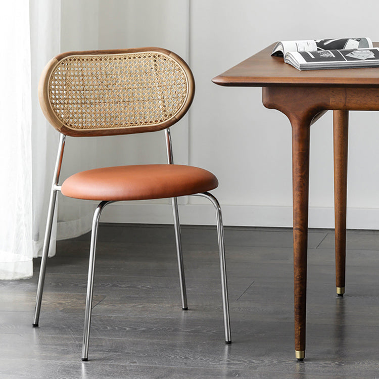 Open Back Side Chair Industrial Armless PU Leather Dining Chairs Clearhalo 'Dining Chairs' 'Dining Tables & Seating' 'dining_chair' 'furn' 'furn_dining_chair' 'Furniture' 'Kitchen & Dining Furniture' 5829324