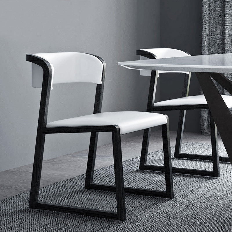 Open Back Side Chair Industrial Style PU Leather Dining Chairs for Home Clearhalo 'Dining Chairs' 'Dining Tables & Seating' 'dining_chair' 'furn' 'furn_dining_chair' 'Furniture' 'Kitchen & Dining Furniture' 5829351