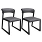 Open Back Side Chair Industrial Style PU Leather Dining Chairs for Home Grey 2 Piece Set Clearhalo 'Dining Chairs' 'Dining Tables & Seating' 'dining_chair' 'furn' 'furn_dining_chair' 'Furniture' 'Kitchen & Dining Furniture' 5829352