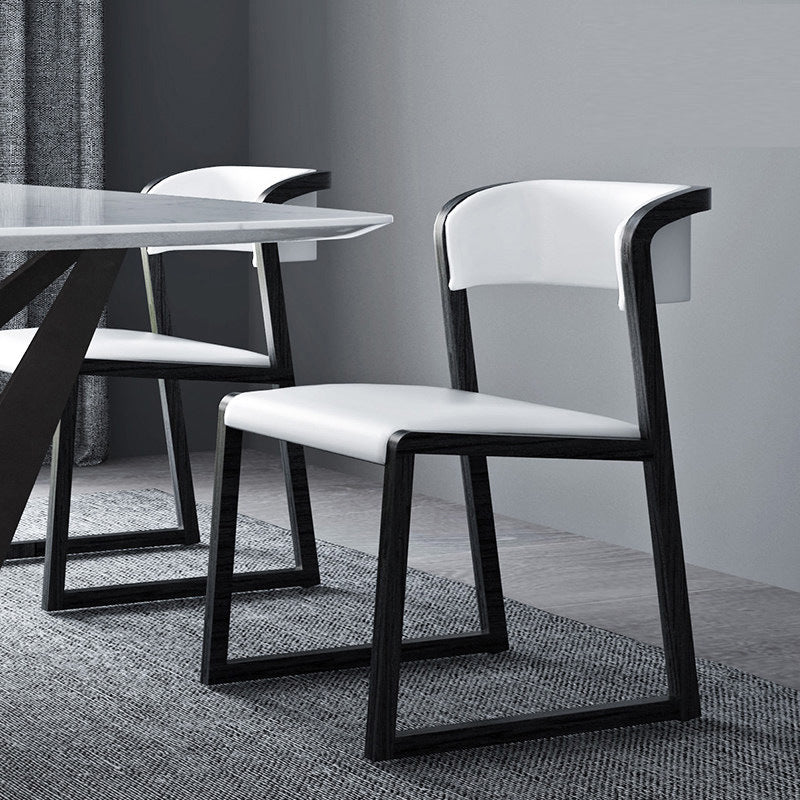 Open Back Side Chair Industrial Style PU Leather Dining Chairs for Home Clearhalo 'Dining Chairs' 'Dining Tables & Seating' 'dining_chair' 'furn' 'furn_dining_chair' 'Furniture' 'Kitchen & Dining Furniture' 5829354