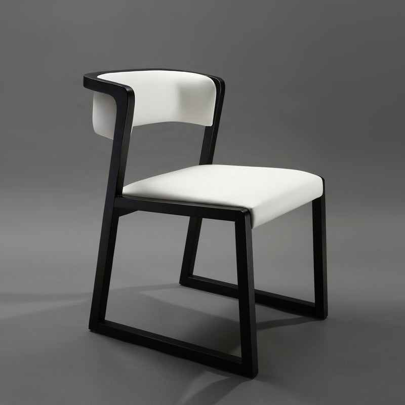 Open Back Side Chair Industrial Style PU Leather Dining Chairs for Home Clearhalo 'Dining Chairs' 'Dining Tables & Seating' 'dining_chair' 'furn' 'furn_dining_chair' 'Furniture' 'Kitchen & Dining Furniture' 5829356