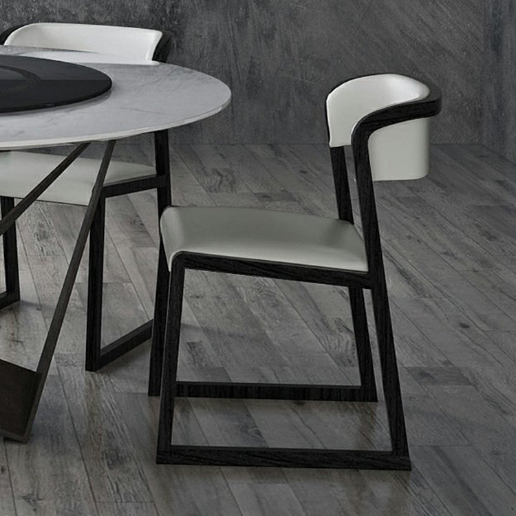 Open Back Side Chair Industrial Style PU Leather Dining Chairs for Home Clearhalo 'Dining Chairs' 'Dining Tables & Seating' 'dining_chair' 'furn' 'furn_dining_chair' 'Furniture' 'Kitchen & Dining Furniture' 5829357