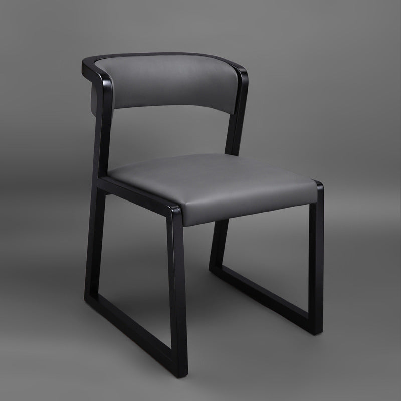 Open Back Side Chair Industrial Style PU Leather Dining Chairs for Home Clearhalo 'Dining Chairs' 'Dining Tables & Seating' 'dining_chair' 'furn' 'furn_dining_chair' 'Furniture' 'Kitchen & Dining Furniture' 5829361