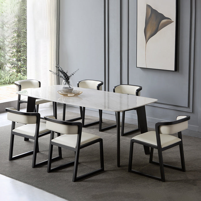 Open Back Side Chair Industrial Style PU Leather Dining Chairs for Home Clearhalo 'Dining Chairs' 'Dining Tables & Seating' 'dining_chair' 'furn' 'furn_dining_chair' 'Furniture' 'Kitchen & Dining Furniture' 5829362