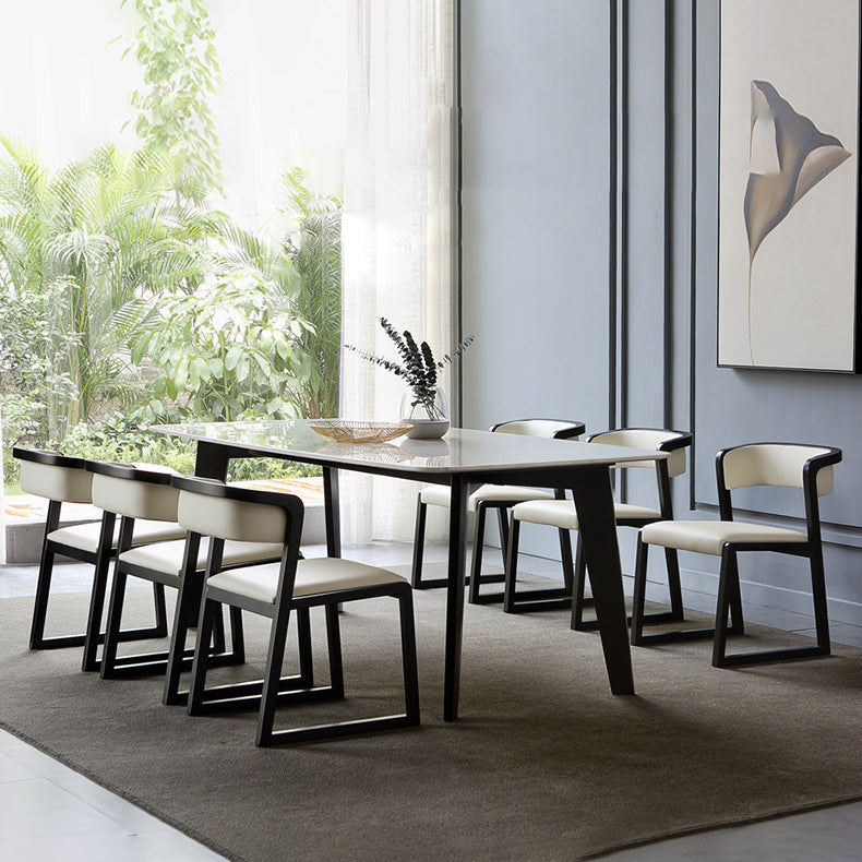 Open Back Side Chair Industrial Style PU Leather Dining Chairs for Home Clearhalo 'Dining Chairs' 'Dining Tables & Seating' 'dining_chair' 'furn' 'furn_dining_chair' 'Furniture' 'Kitchen & Dining Furniture' 5829363