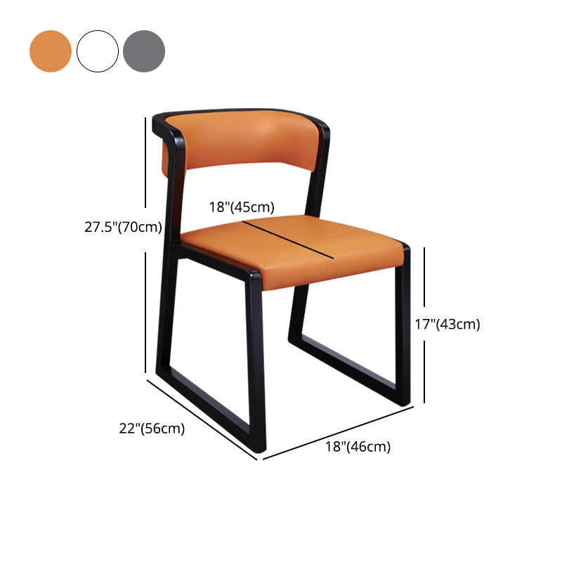 Open Back Side Chair Industrial Style PU Leather Dining Chairs for Home Clearhalo 'Dining Chairs' 'Dining Tables & Seating' 'dining_chair' 'furn' 'furn_dining_chair' 'Furniture' 'Kitchen & Dining Furniture' 5829364
