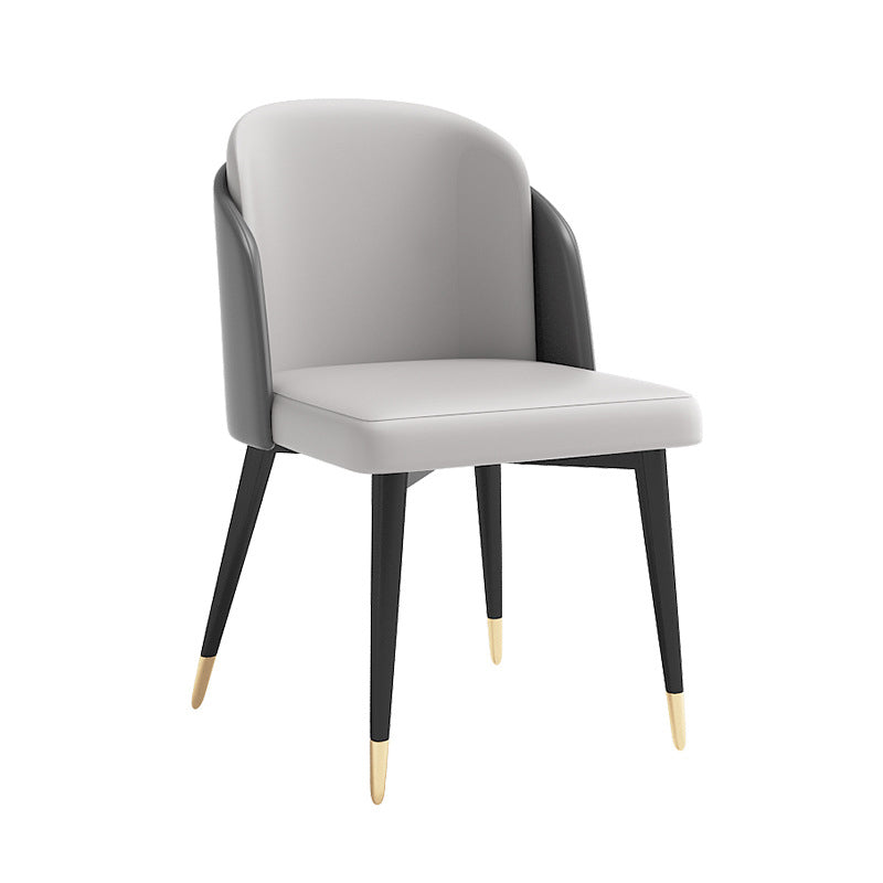 Nordic Style Upholstered Side Chairs Solid Back Armless Dining Chair Grey 1 Piece Clearhalo 'Dining Chairs' 'Dining Tables & Seating' 'dining_chair' 'furn' 'furn_dining_chair' 'Furniture' 'Kitchen & Dining Furniture' 5829379