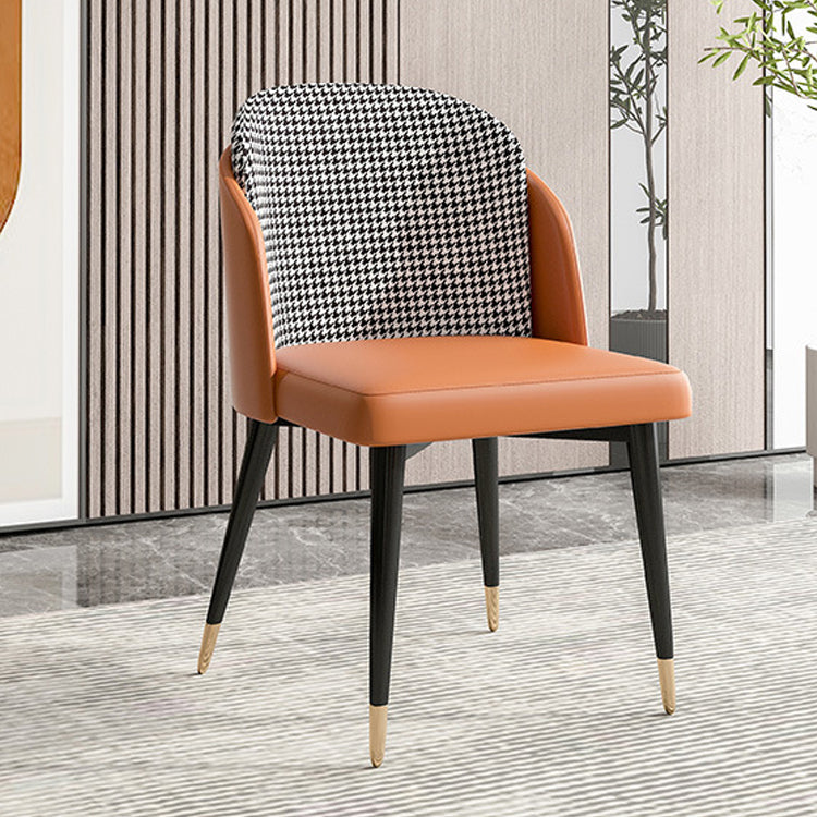 Nordic Style Upholstered Side Chairs Solid Back Armless Dining Chair Clearhalo 'Dining Chairs' 'Dining Tables & Seating' 'dining_chair' 'furn' 'furn_dining_chair' 'Furniture' 'Kitchen & Dining Furniture' 5829390