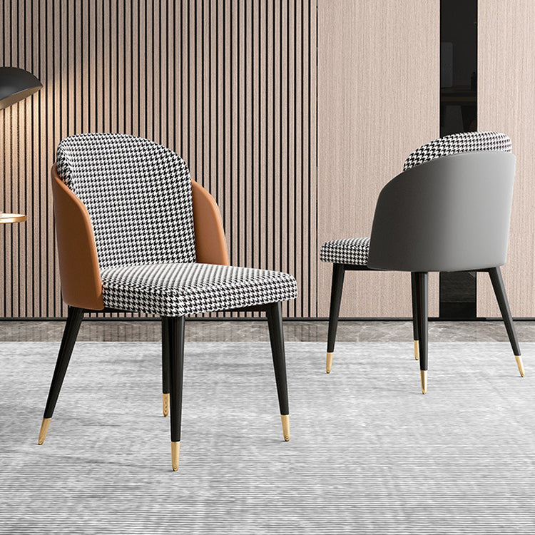 Nordic Style Upholstered Side Chairs Solid Back Armless Dining Chair Clearhalo 'Dining Chairs' 'Dining Tables & Seating' 'dining_chair' 'furn' 'furn_dining_chair' 'Furniture' 'Kitchen & Dining Furniture' 5829392