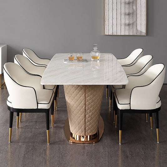 Glam Style Arm Chair Wood Open Back Dining Side Chair for Kitchen with Upholstered