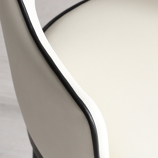 Glam -stijl armstoel houten open rug eetstoel voor keuken met gestoffeerd