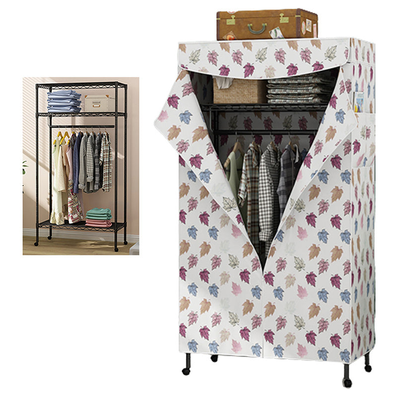 Contemporary Style Wardrobe Metal 1-Door Wardrobe Closet for Bedroom