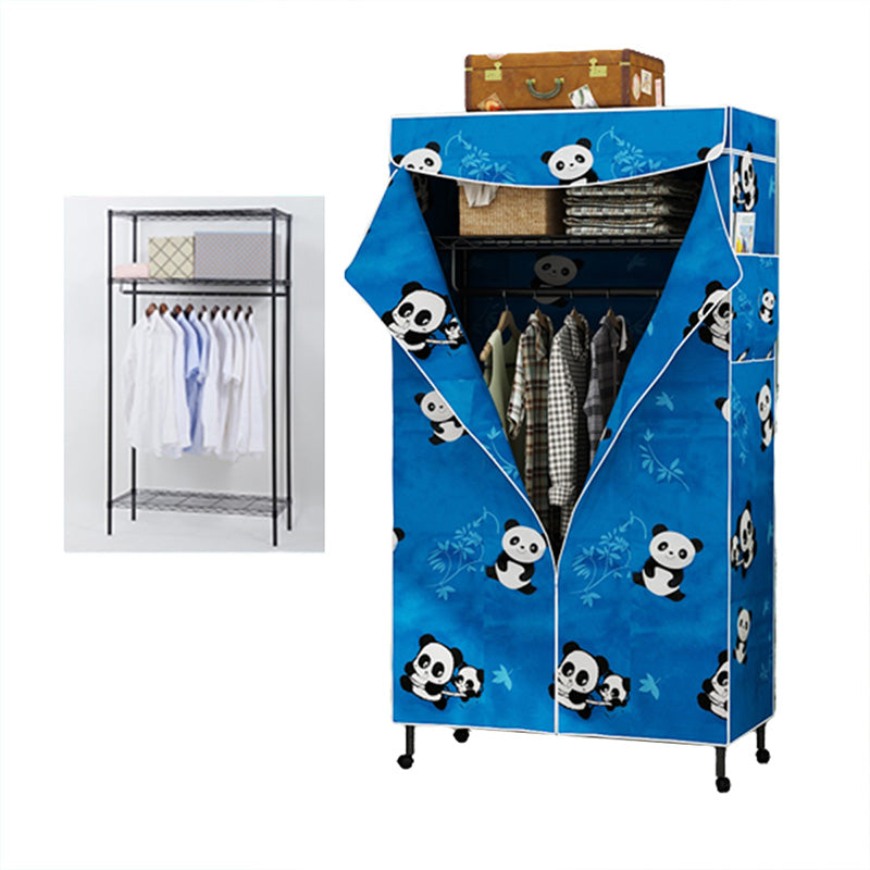 Contemporary Style Wardrobe Metal 1-Door Wardrobe Closet for Bedroom