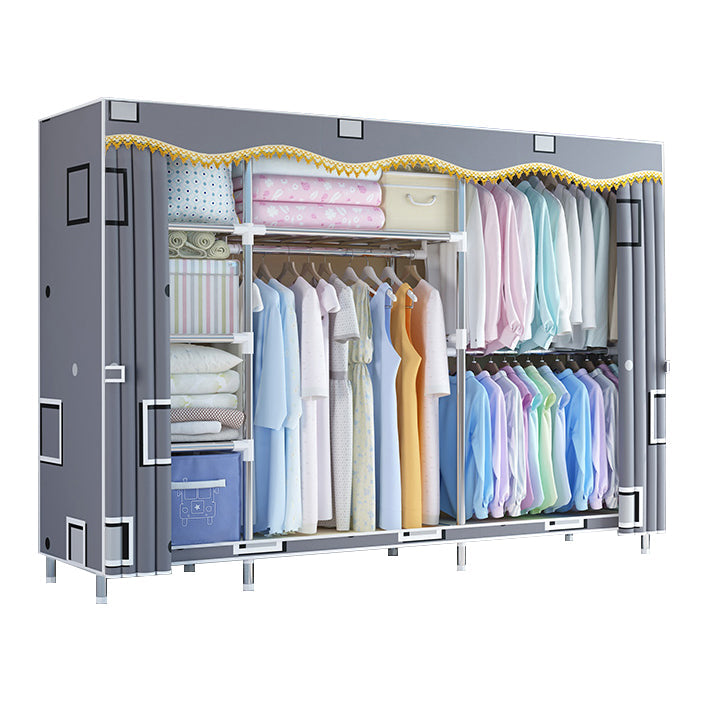 Contemporary Style Wardrobe Metal 1 Door Wardrobe Closet With Shelves