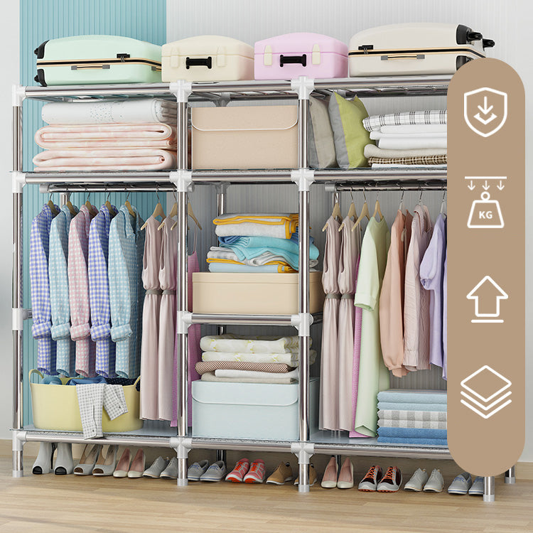 Contemporary Style Wardrobe Metal 1 Door Wardrobe Closet With Shelves