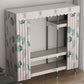 Contemporary Style Metal Wardrobe Cloth Rod Included Wardrobe Closet With Shelves
