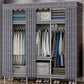 Contemporary Style Metal Wardrobe Cloth Rod Included Wardrobe Closet With Shelves