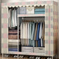 Contemporary Style Metal Wardrobe Cloth Rod Included Wardrobe Closet With Shelves