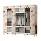 Contemporary Style Metal Wardrobe Cloth Rod Included Wardrobe Closet With Shelves