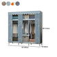 Contemporary Style Metal Wardrobe Cloth Rod Included Wardrobe Closet With Shelves