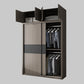 Brown Engineered Wood Wardrobe Closet Contemporary Wardrobe Cabinet