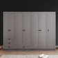 Contemporary Grey Wardrobe Armoire Engineered Wood Wardrobe Closet