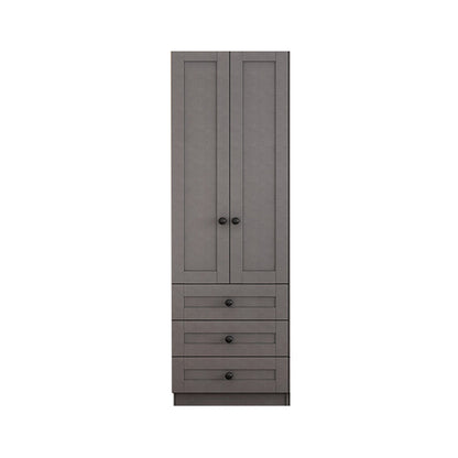Contemporary Grey Wardrobe Armoire Engineered Wood Wardrobe Closet