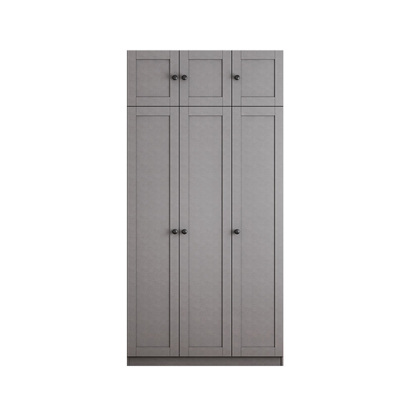 Contemporary Grey Wardrobe Armoire Engineered Wood Wardrobe Closet