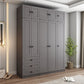 Contemporary Grey Wardrobe Armoire Engineered Wood Wardrobe Closet