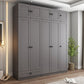 Contemporary Grey Wardrobe Armoire Engineered Wood Wardrobe Closet