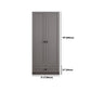 Contemporary Grey Wardrobe Armoire Engineered Wood Wardrobe Closet
