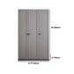 Contemporary Grey Wardrobe Armoire Engineered Wood Wardrobe Closet