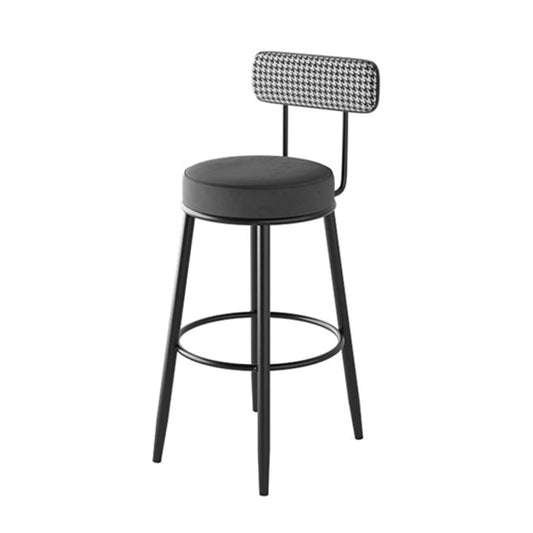 Industrial Footrest Counter Stool Low Back Armless Bar Chair Grey 1 Piece