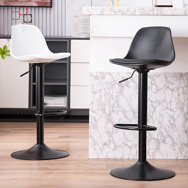 Taburete de bar tapizado con acabado mate, taburete de altura ajustable para el hogar moderno