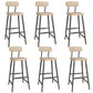 Industrial Square Barhocker Masster Holz Armless Bar Stuhl mit Metallbeinen
