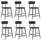 Industrial Square Bar Stool Solid Wood Armless Bar Chair with Metal Legs