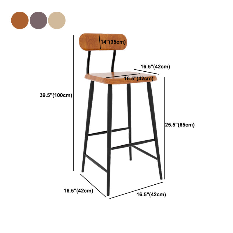 Industrial Square Barhocker Masster Holz Armless Bar Stuhl mit Metallbeinen