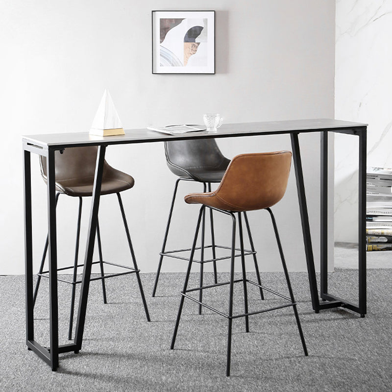 Metal Legs Bucket Bar Stool Industrial Faux Leather Armless Counter Stool Clearhalo 'Bar Furniture' 'Bar Stools' 'bar_stools' 'furn' 'furn_bar_stools' 'Furniture' 'Kitchen & Dining Furniture' 5832016