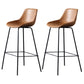 Metal Legs Bucket Bar Stool Industrial Faux Leather Armless Counter Stool Brown 2 Piece Set Clearhalo 'Bar Furniture' 'Bar Stools' 'bar_stools' 'furn' 'furn_bar_stools' 'Furniture' 'Kitchen & Dining Furniture' 5832021
