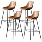 Metal Legs Bucket Bar Stool Industrial Faux Leather Armless Counter Stool Brown 4 Piece Set Clearhalo 'Bar Furniture' 'Bar Stools' 'bar_stools' 'furn' 'furn_bar_stools' 'Furniture' 'Kitchen & Dining Furniture' 5832024