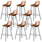 Metal Legs Bucket Bar Stool Industrial Faux Leather Armless Counter Stool Brown 8 Piece Set Clearhalo 'Bar Furniture' 'Bar Stools' 'bar_stools' 'furn' 'furn_bar_stools' 'Furniture' 'Kitchen & Dining Furniture' 5832027