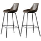 Metal Legs Bucket Bar Stool Industrial Faux Leather Armless Counter Stool Coffee 2 Piece Set Clearhalo 'Bar Furniture' 'Bar Stools' 'bar_stools' 'furn' 'furn_bar_stools' 'Furniture' 'Kitchen & Dining Furniture' 5832031