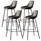 Metal Legs Bucket Bar Stool Industrial Faux Leather Armless Counter Stool Coffee 4 Piece Set Clearhalo 'Bar Furniture' 'Bar Stools' 'bar_stools' 'furn' 'furn_bar_stools' 'Furniture' 'Kitchen & Dining Furniture' 5832033