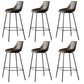 Metal Legs Bucket Bar Stool Industrial Faux Leather Armless Counter Stool Coffee 6 Piece Set Clearhalo 'Bar Furniture' 'Bar Stools' 'bar_stools' 'furn' 'furn_bar_stools' 'Furniture' 'Kitchen & Dining Furniture' 5832034