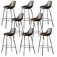 Metal Legs Bucket Bar Stool Industrial Faux Leather Armless Counter Stool Coffee 8 Piece Set Clearhalo 'Bar Furniture' 'Bar Stools' 'bar_stools' 'furn' 'furn_bar_stools' 'Furniture' 'Kitchen & Dining Furniture' 5832035