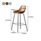 Metal Legs Bucket Bar Stool Industrial Faux Leather Armless Counter Stool Clearhalo 'Bar Furniture' 'Bar Stools' 'bar_stools' 'furn' 'furn_bar_stools' 'Furniture' 'Kitchen & Dining Furniture' 5832036