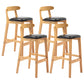 Modern Milk Tea Shop Low Back Stool Matte Finish Upholstered Bar Stools Black 4 Piece Set Clearhalo 'Bar Furniture' 'Bar Stools' 'bar_stools' 'furn' 'furn_bar_stools' 'Furniture' 'Kitchen & Dining Furniture' 5832334