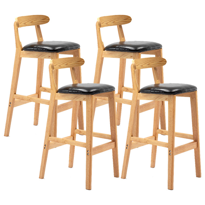 Modern Milk Tea Shop Low Back Stool Matte Finish Upholstered Bar Stools Black 4 Piece Set Clearhalo 'Bar Furniture' 'Bar Stools' 'bar_stools' 'furn' 'furn_bar_stools' 'Furniture' 'Kitchen & Dining Furniture' 5832334